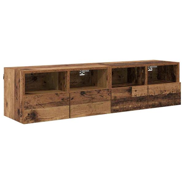 vidaXL Gabinetes de TV na Parede 2 pcs Madeira Antiga 60 x 30 x 30 cm