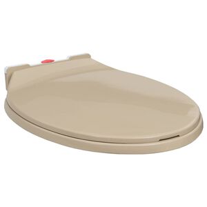vidaXL Tampo sanita oval fecho suave e remo&ccedil;&atilde;o r&aacute;pida cor bege