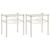 vidaXL Mesas de cabeceira 2 pcs metal branco e vidro transparente
