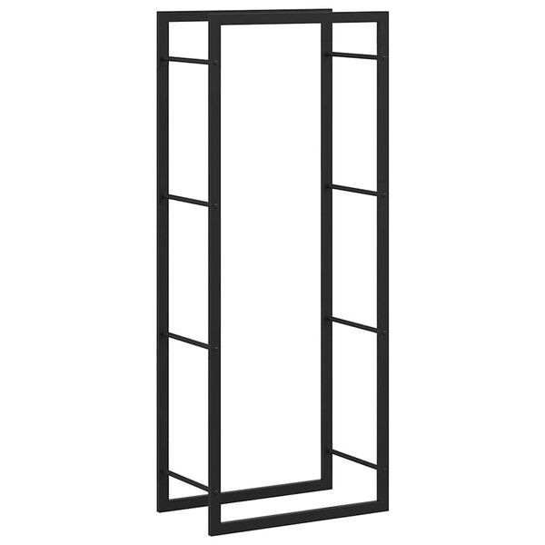vidaXL Suporte para lenha 50x28x132 cm a&ccedil;o preto mate