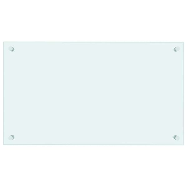 vidaXL Painel anti-salpicos de cozinha 70x40 cm vidro temperado cor leitosa