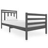 vidaXL Estrutura de cama 90x200 cm madeira maci&ccedil;a cinzento