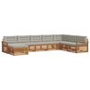 vidaXL Conjunto de Sof&aacute;s para Exterior 8 unid. Cinza Natural e Claro