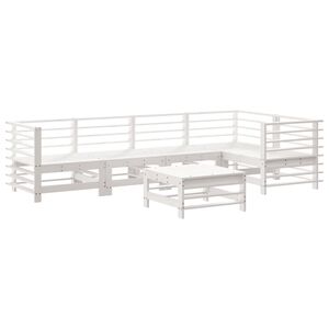 vidaXL 6 pcs conjunto lounge de jardim pinho maci&ccedil;o branco