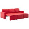 vidaXL Sofá-cama modular de 3 lugares couro artificial vermelho