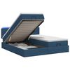 vidaXL Cama Ottoman com Colch&atilde;o e LED Azul 200 x 200 cm Tecido