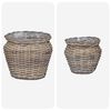 vidaXL Cesta de Plantador com armazenamento 2 pcs Cinzeto Rattan Lacak