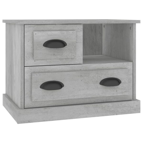 vidaXL Mesa de cabeceira 60x39x45 cm cinzento cimento