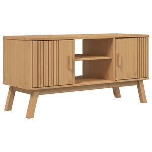 vidaXL M&oacute;vel de TV OLDEN 114x43x57cm madeira de pinho maci&ccedil;a castanho