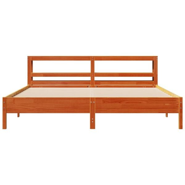 vidaXL Cama sem colch&atilde;o 180x200 cm pinho maci&ccedil;o castanho-mel