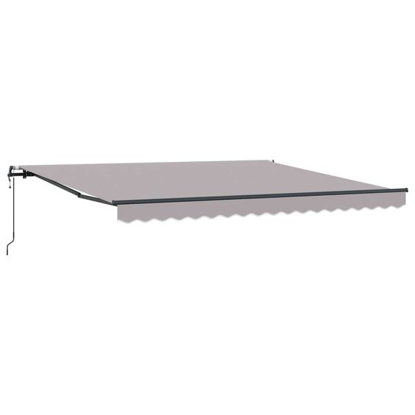 vidaXL Toldo Retr&aacute;til Cinzento-claro 400 &times; 300 cm Tecido e Alum&iacute;nio