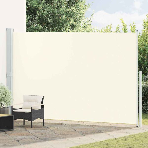 vidaXL Toldo lateral retr&aacute;til para p&aacute;tio 220x500 cm cor creme