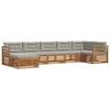 vidaXL Conjunto de Sof&aacute;s para Exterior 7 unid. Cinza Natural e Claro