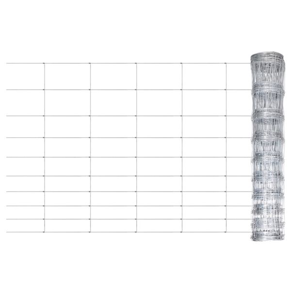 vidaXL Cerca de jardim 50x1 m a&ccedil;o galvanizado prateado
