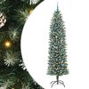 vidaXL &Aacute;rvore Slim de Natal Artificial Verde e Branco 240 cm