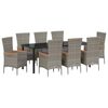 vidaXL Conjunto de Jantar para Jardim 9 unid. Cinzeto