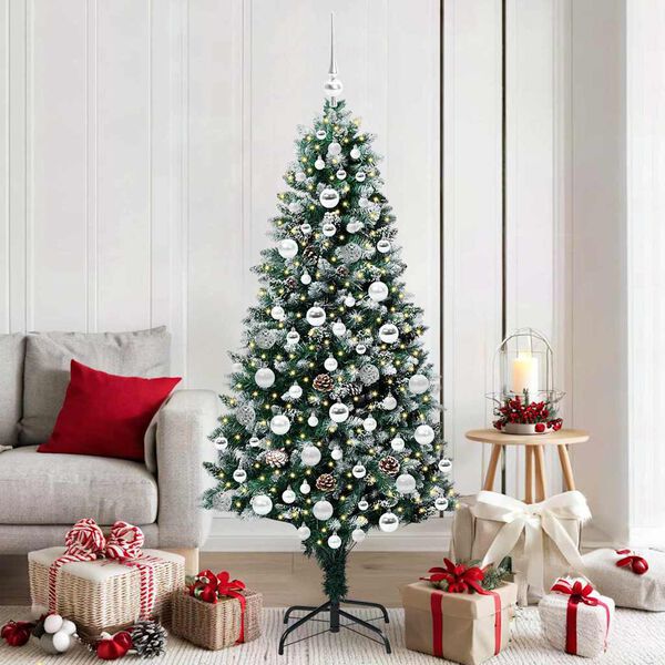 vidaXL &Aacute;rvore de Natal Artificial Verde 180 cm PVC, A&ccedil;o e Pl&aacute;stico