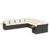 vidaXL 10 pcs conjunto sof&aacute;s de jardim c/ almofad&otilde;es vime PE preto