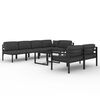 vidaXL 8 pcs conjunto lounge jardim com almofad&otilde;es alum&iacute;nio antracite
