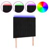 vidaXL Cabeceira de cama c/ LED veludo 90x5x118/128cm preto