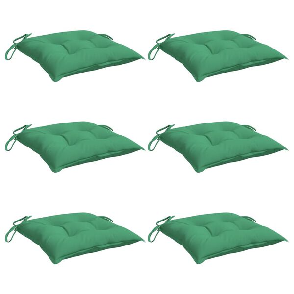 vidaXL Almofad&otilde;es de cadeira 6 pcs 40x40x7 cm tecido oxford verde