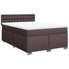 vidaXL Cama com molas/colch&atilde;o 160x200 cm tecido castanho-escuro