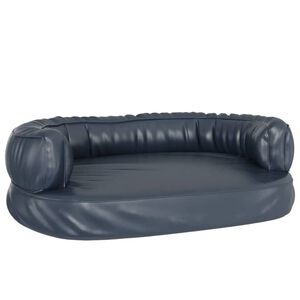 vidaXL Cama p/ c&atilde;es espuma ergon&oacute;mico 60x42 cm couro artificial azul