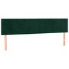 vidaXL Cabeceira de cama c/luzes LED veludo 200x5x78/88cm verde-escuro