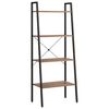 vidaXL Estante de p&eacute; 4 prateleiras 56x35x140 cm castanho-escuro/preto