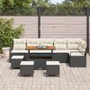 vidaXL Conjunto de Sof&aacute; de Jardim com almofada 10 pcs Preto e Creme
