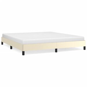 vidaXL Estrutura de cama 180x200 cm couro artificial cor creme