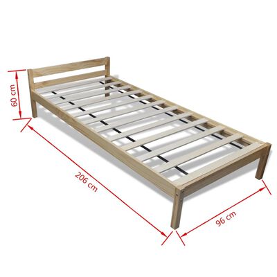 vidaXL Estrutura de cama 90x200 cm pinho maciço