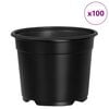vidaXL Vaso de Flores 100 pcs Preto &Oslash; 15 x 12.5 cm Pl&aacute;stico