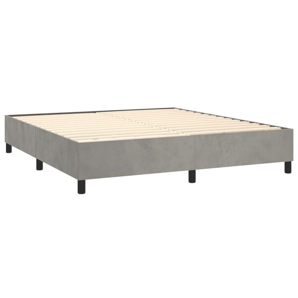 vidaXL Cama com molas/colch&atilde;o 180x200 cm veludo cinzento-claro