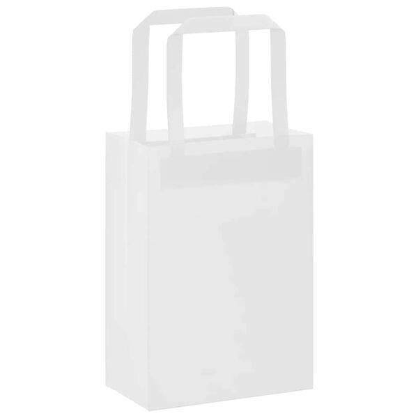 vidaXL Sacos de papel 250 unid com al&ccedil;as branco 15x8x21 cm