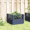 vidaXL Vaso/floreira de jardim c/ estacas 43,5x43,5x43,5cm PP cinzento azul