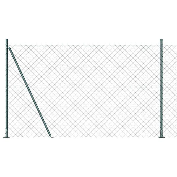vidaXL Poste de Cerca Verde 10 x 1,5 m (malha de 60 x 60 mm) A&ccedil;o e PVC