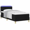 vidaXL Cama Box Spring LED com fitas LED Preto 100 x 200 cm tecido