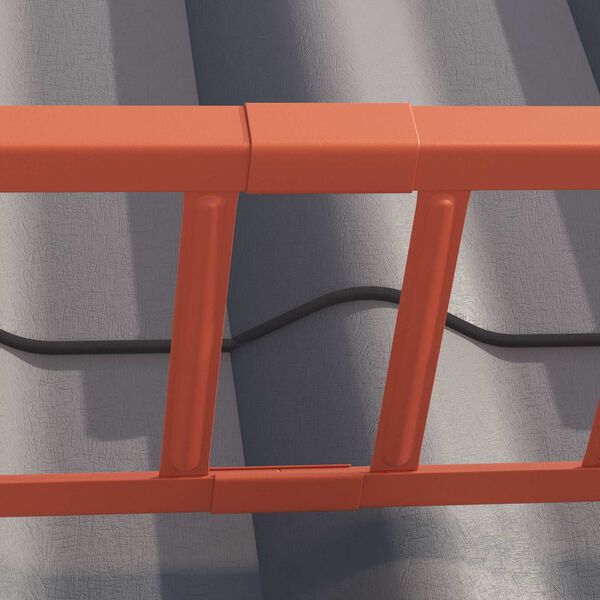 vidaXL Guarda de Neve para Telhado Vermelho 1200 x 2,5 x 20 cm A&ccedil;o