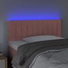 vidaXL Cabeceira de cama c/ luzes LED veludo 80x5x78/88 cm rosa
