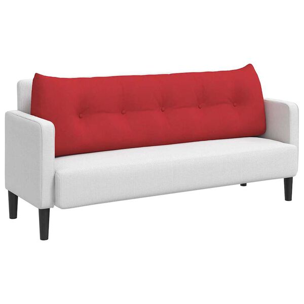 vidaXL Travesseiro para Costas Vermelho 160 x 24 x 50 cm tecido