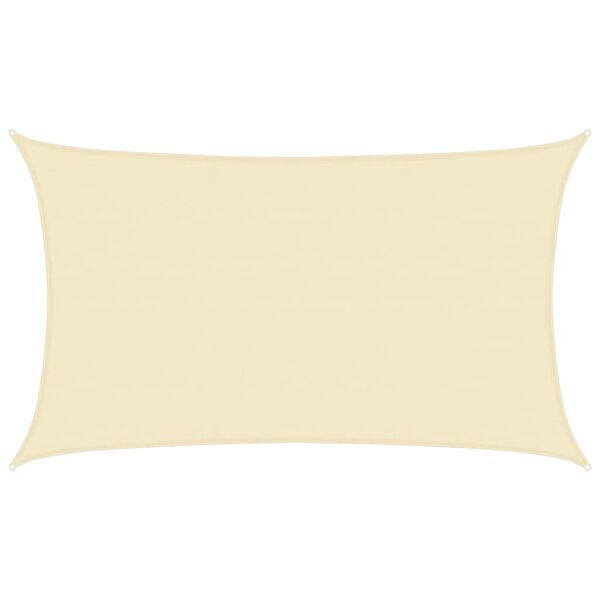 vidaXL Para-sol estilo vela 160 g/m² 5x8 m PEAD cor creme