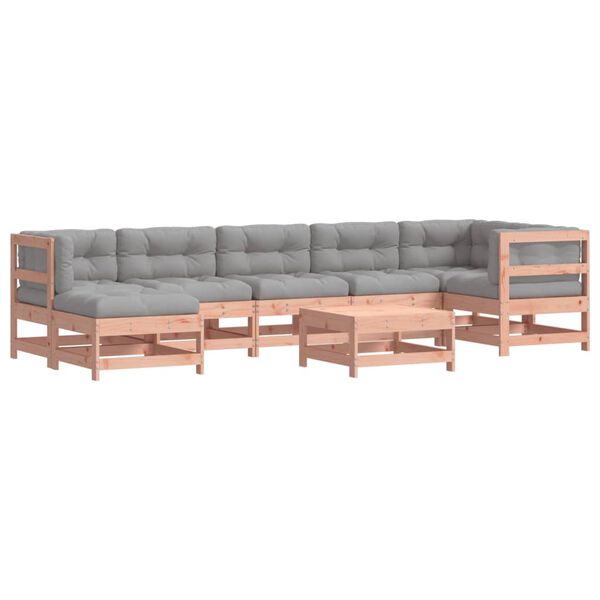vidaXL 8 pcs conj. lounge jardim c/ almofad&otilde;es madeira douglas maci&ccedil;a