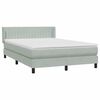 vidaXL Cama com molas/colch&atilde;o 140x210 cm veludo cinzento-claro