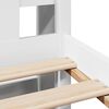 vidaXL Cama com estante sem colch&atilde;o 90x200 cm pinho maci&ccedil;o branco