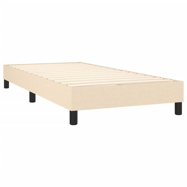 vidaXL Estrutura de cama com molas 90x190 cm tecido creme