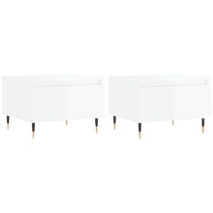 vidaXL Mesas de centro 2pcs 50x46x35cm deriv. madeira branco brilhante