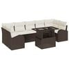 vidaXL Conjunto de Sof&aacute; de Jardim 8 unid. Castanho vime PE