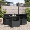 vidaXL Conjunto de Sof&aacute; de Jardim 5 pcs Preto Rattan Sint&eacute;tico