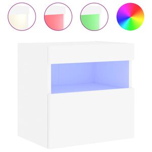 vidaXL M&oacute;vel de parede para TV com luzes LED 40x30x40 cm branco